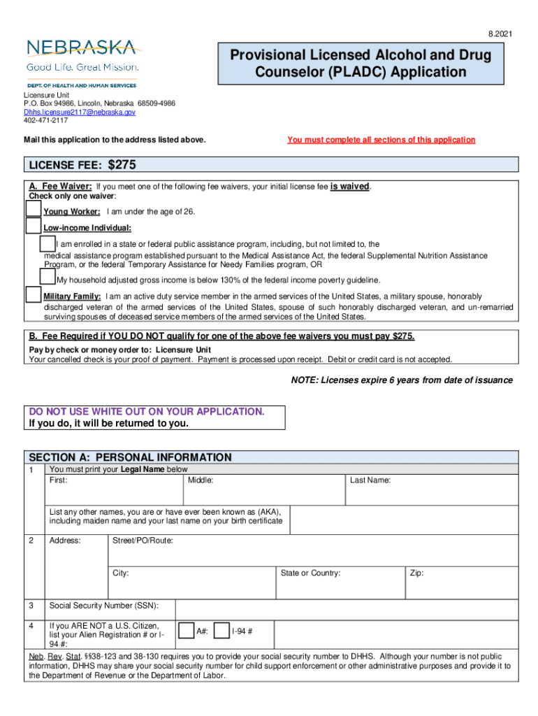 Application for the Advanced Alcohol &amp;amp; Drug Counselor  Form