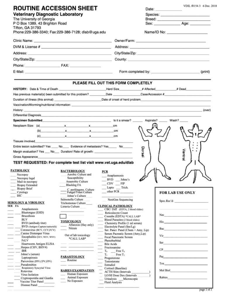  Printable Vet Forms 2018-2024