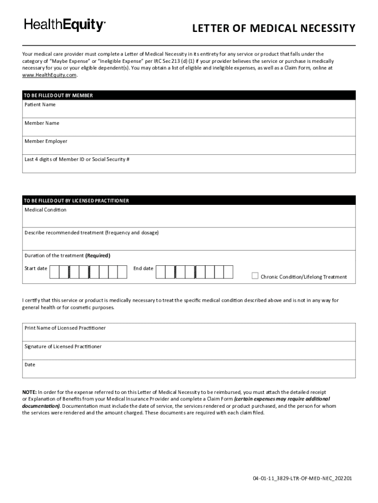  LETTER of MEDICAL NECESSITY Your Medical Care Prov 2022-2024