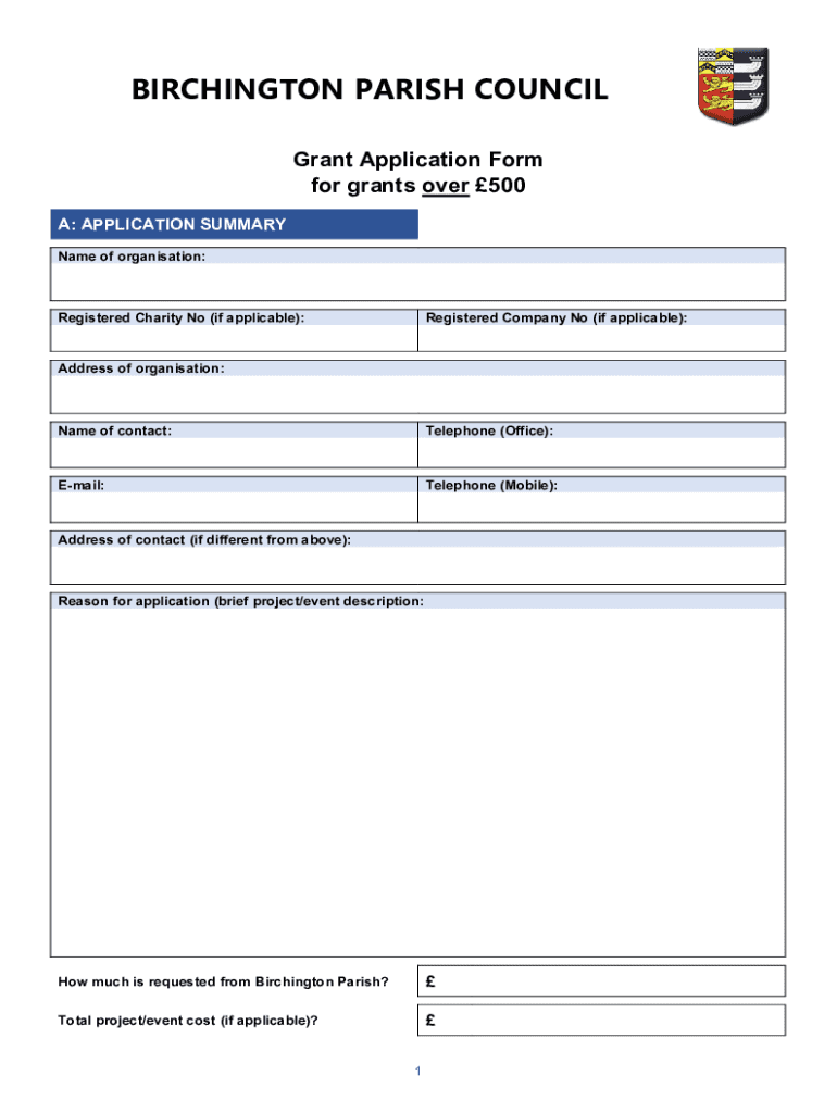 Grant Application Form over 500 202104 PDF Birchington