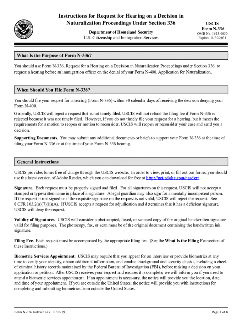  Www Aila OrgFileRelatedTABLE of CHANGESINSTRUCTIONS Form N 336, Request for 2019