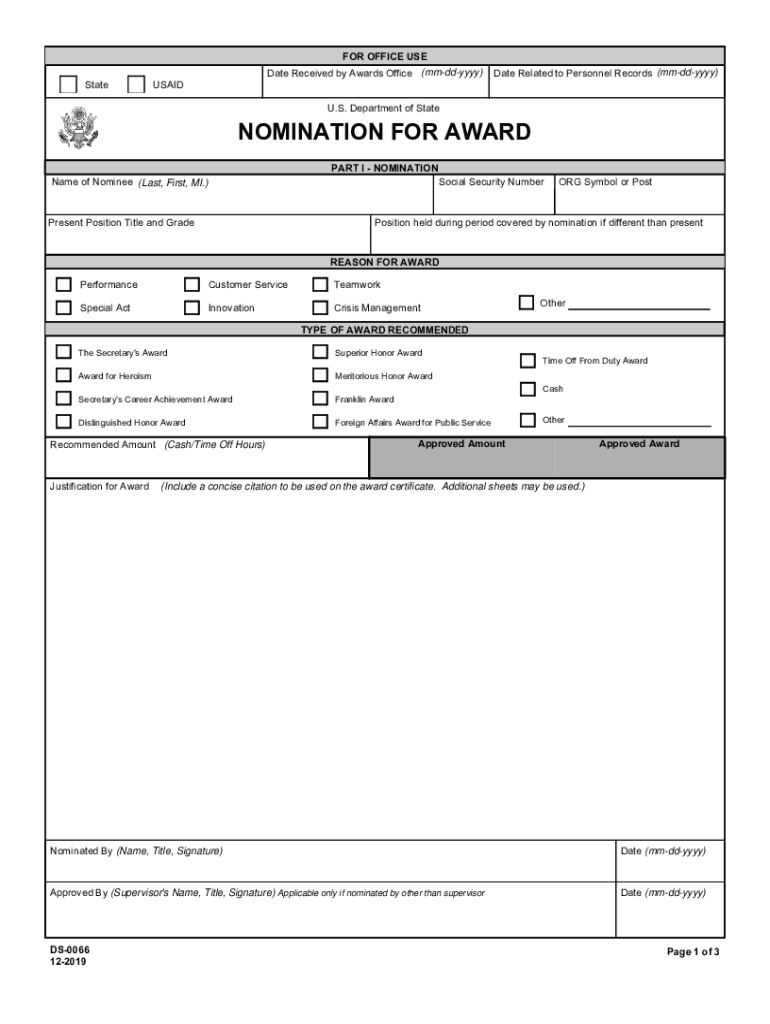 Award Form