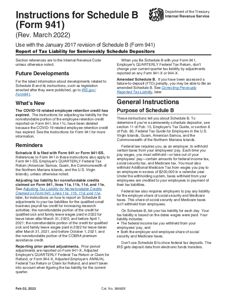 Instructions Schedule B 20222024 Form Fill Out and Sign Printable