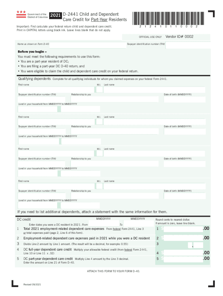  WA D 2441 Form 2020