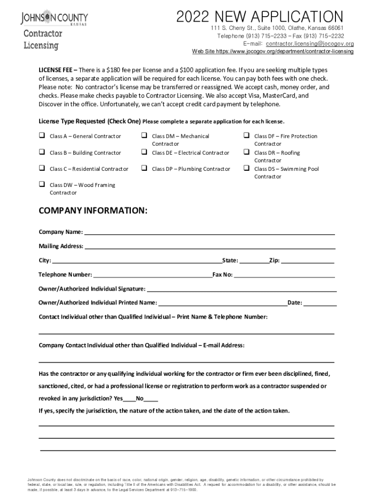 Www Contractorcampus Comjohnson KansasOverland ParkJohnson LicensingJohnson Kansas Contractor  Form