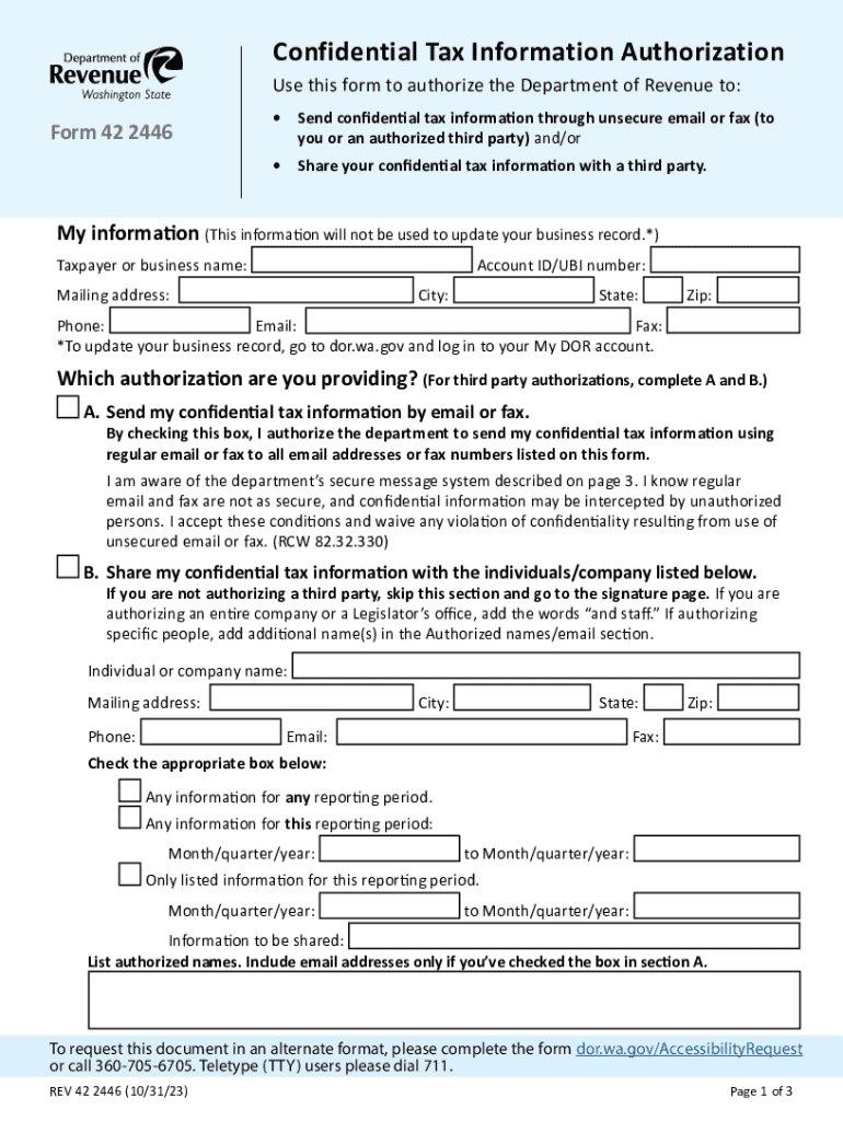  Confidential Tax Information Authorization 2020-2024