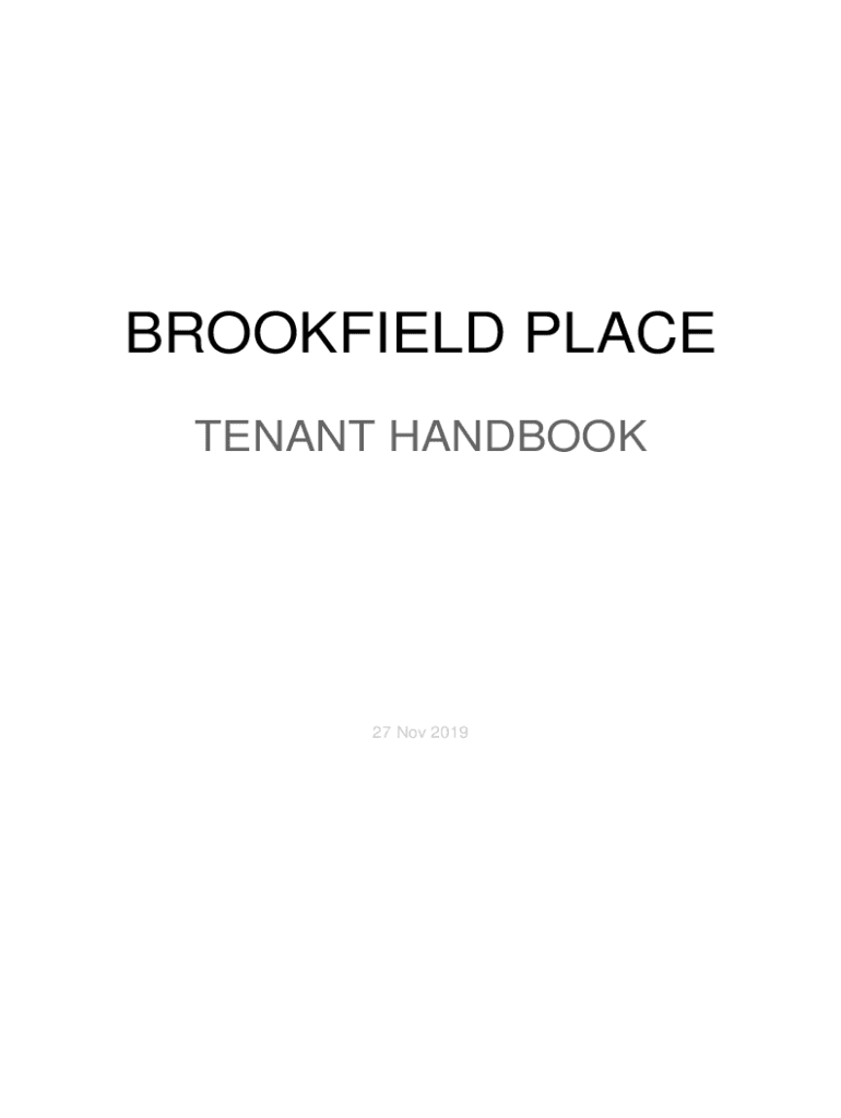 Brookfield Place Tower 2 Tenant Handbook  Form