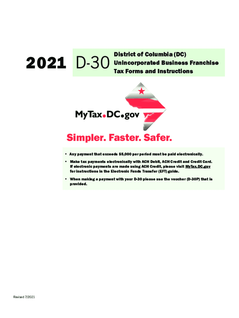  Office of Tax and Revenue D 30ES D 30ES Franchise Tax 2021-2024
