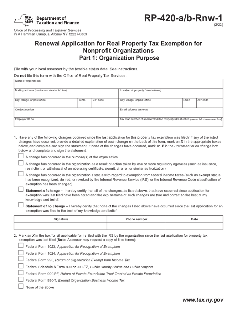  Form RP 420 Ab Rnw 1 Renewal Application for Real Property Tax 2008