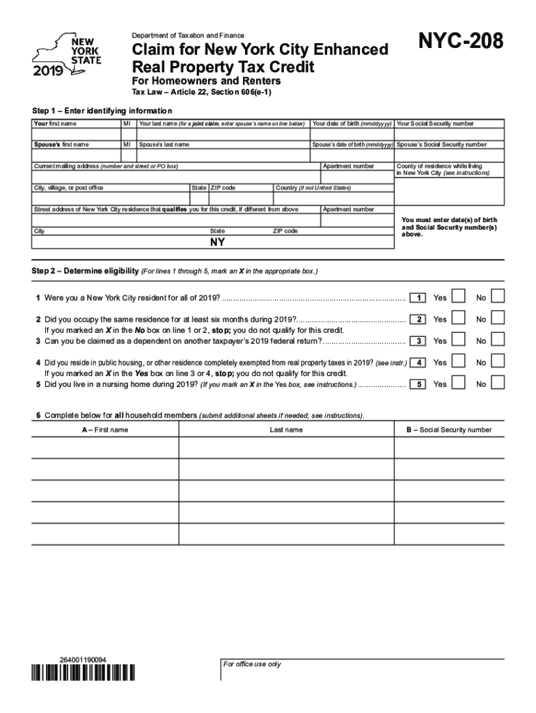 Real Property Tax Credit  Form