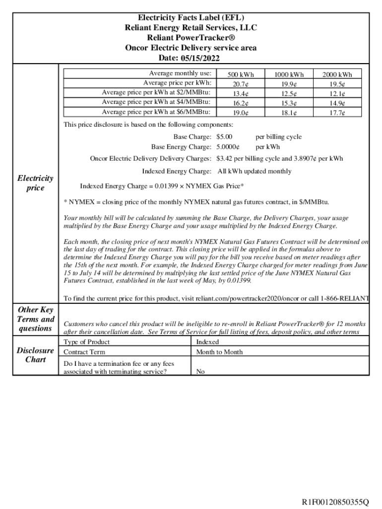  Reliant Energy Bill PDF 2022-2024