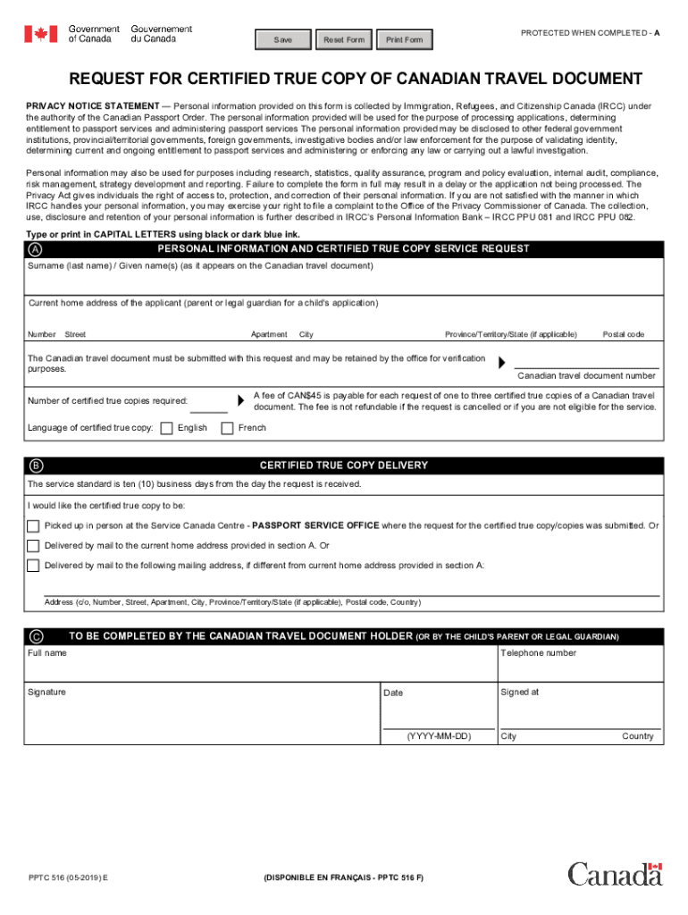 Pptc 516  Form