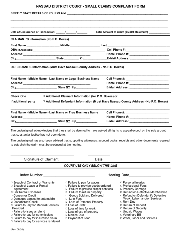 New York District Court  Form