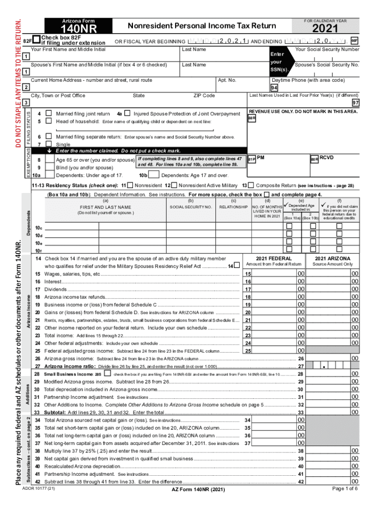 Azdor Gov File 12144Arizona Form AZ 140V Azdor Gov