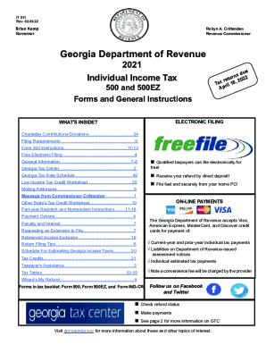it 511 Individual Income Tax 500 and 500EZ Forms and General 2022-2023