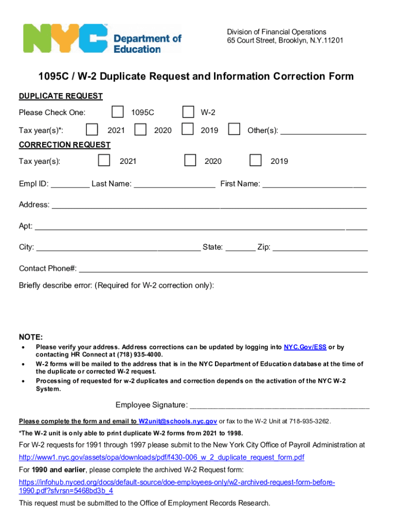  Infohub Nyced Orgdocsdefault Source1095C W 2 Duplicate Request and Information Correction Form 2021