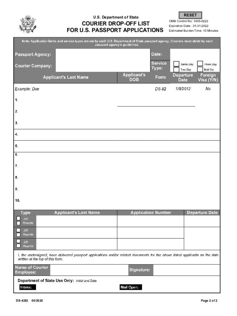 United States Department of State Where to Apply for a  Form