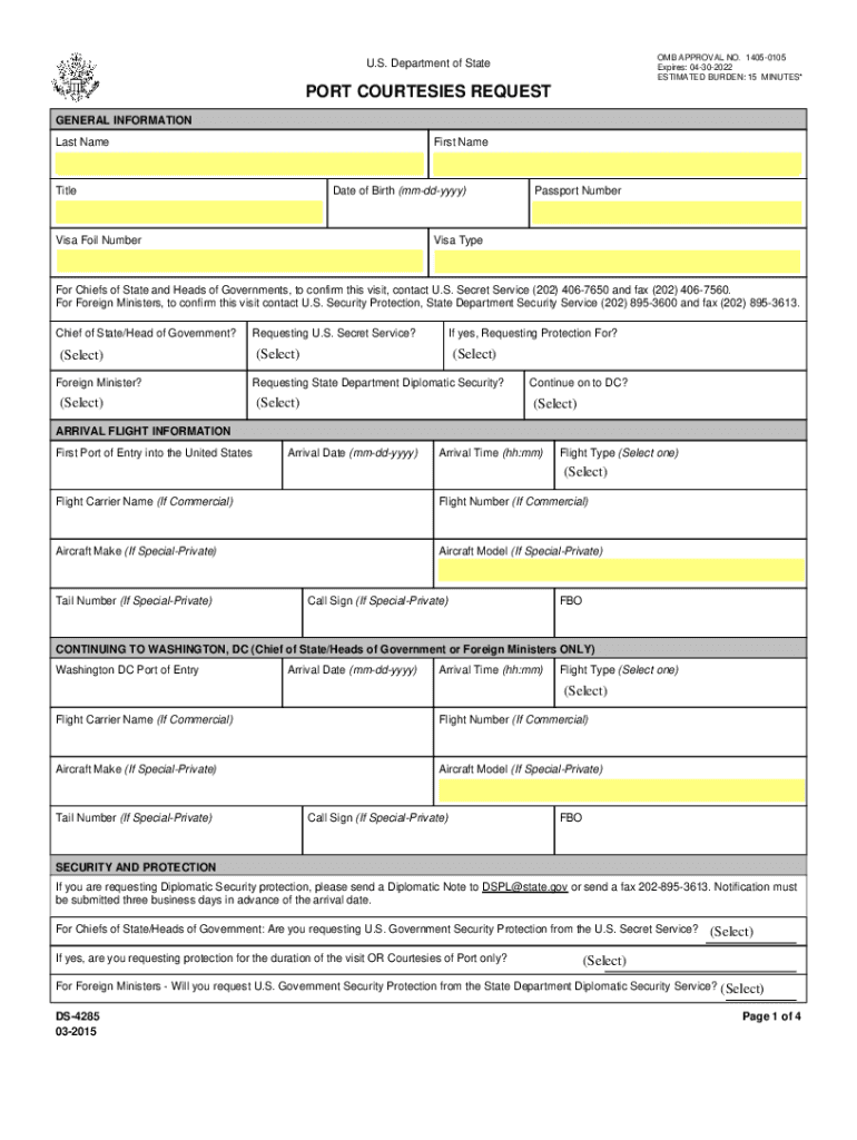 PORT COURTESIES REQUEST  Form