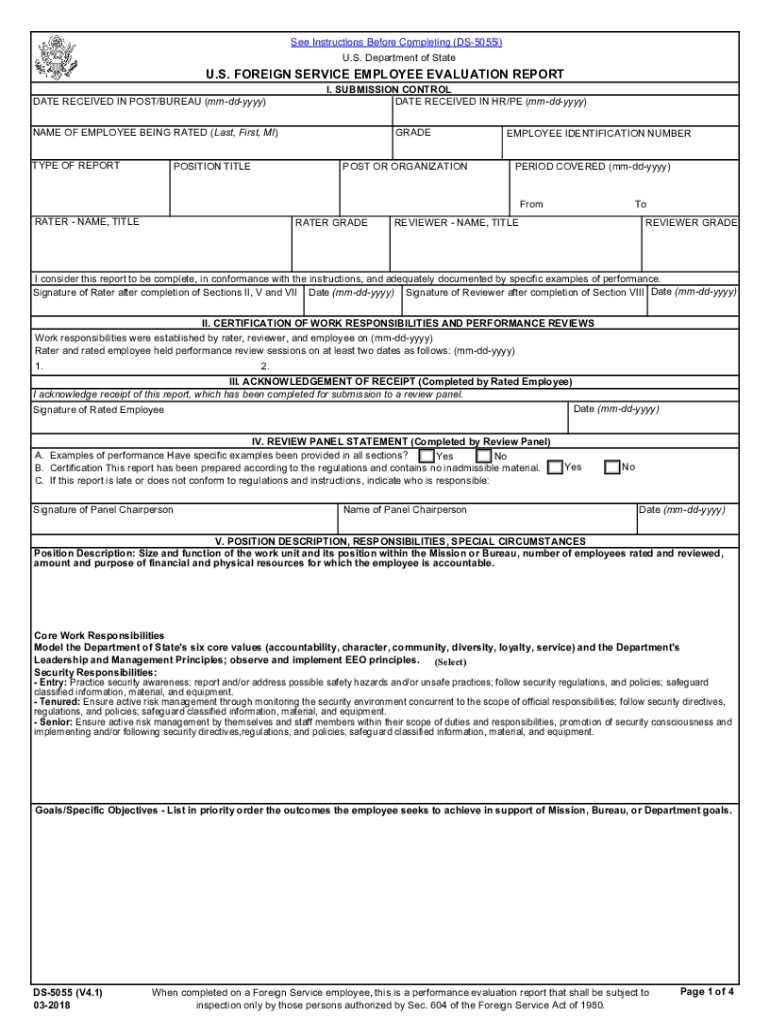 Foreign Service Evaluation  Form