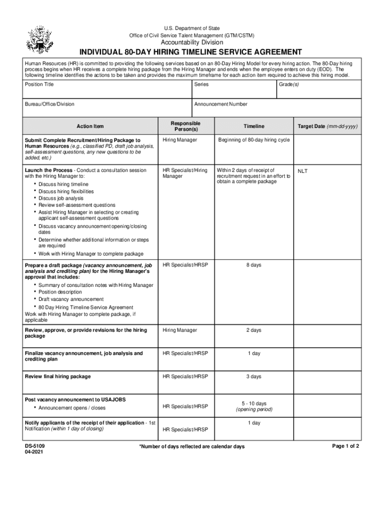 80 Day Hiring Timeline  Form