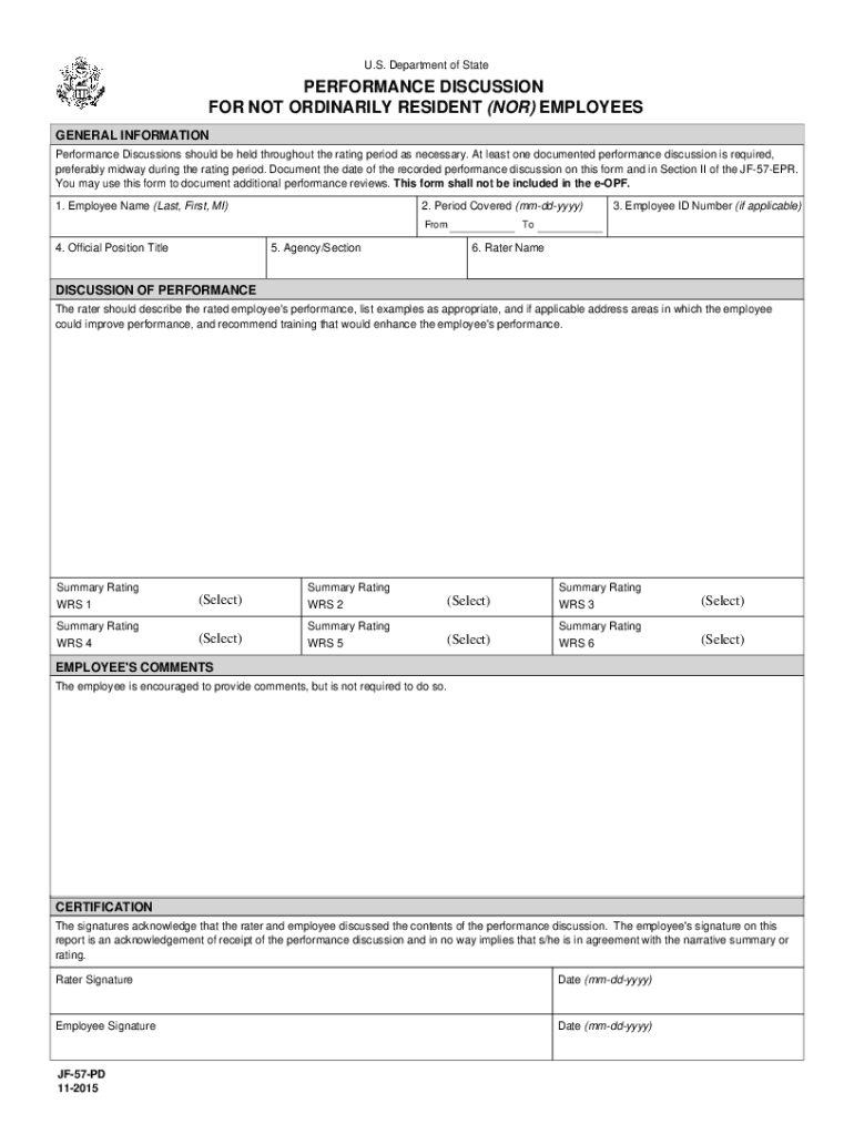 Eforms State GoveditdocumentJF 57 PD Performance Discussion for Not Ordinarily Resident