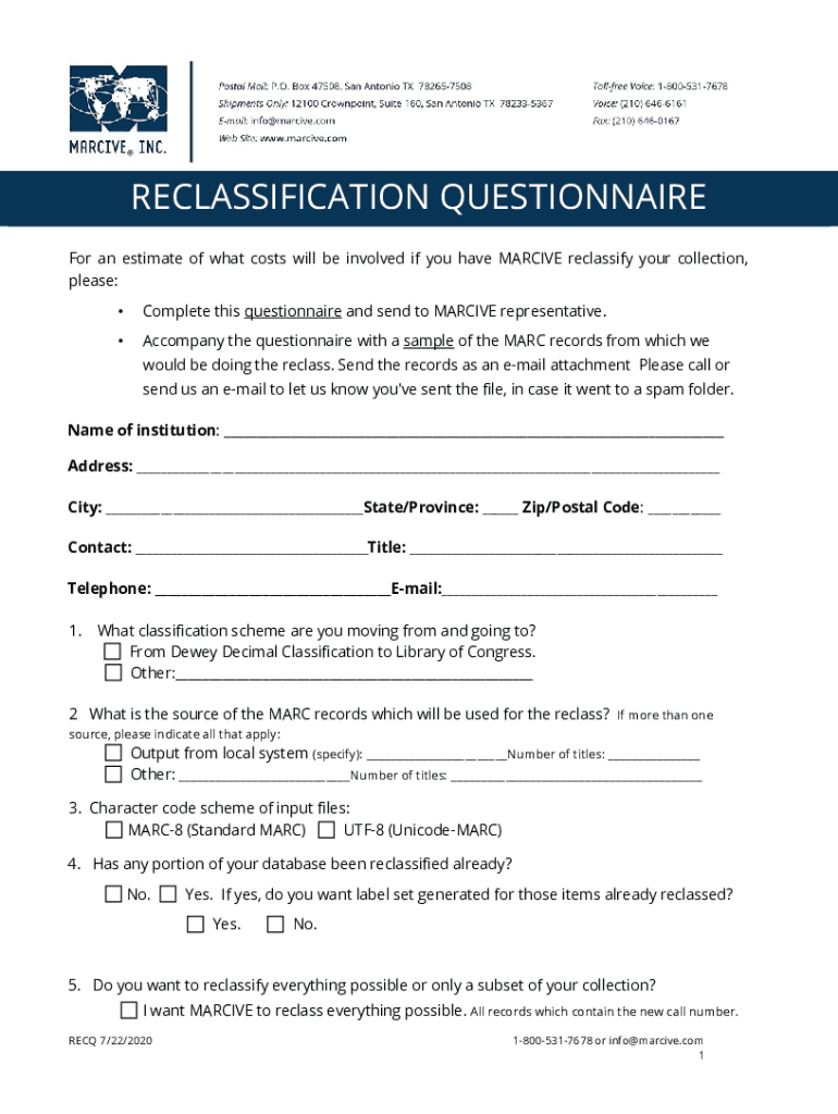 Cocodoc Comform350367519 ReclassificationReclassification Questionnaire Indd Backstage Library Works