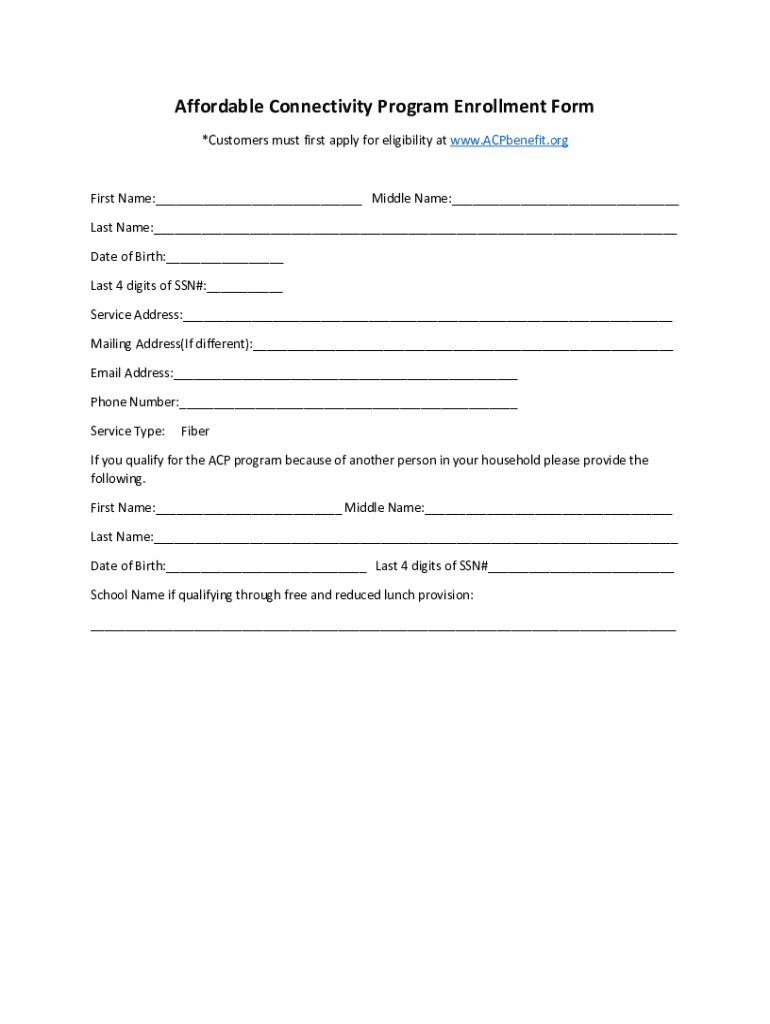 Acp Enrollment Form