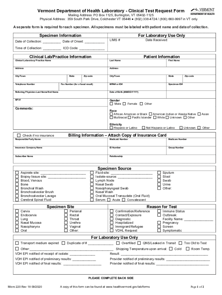 Clinical Test Form