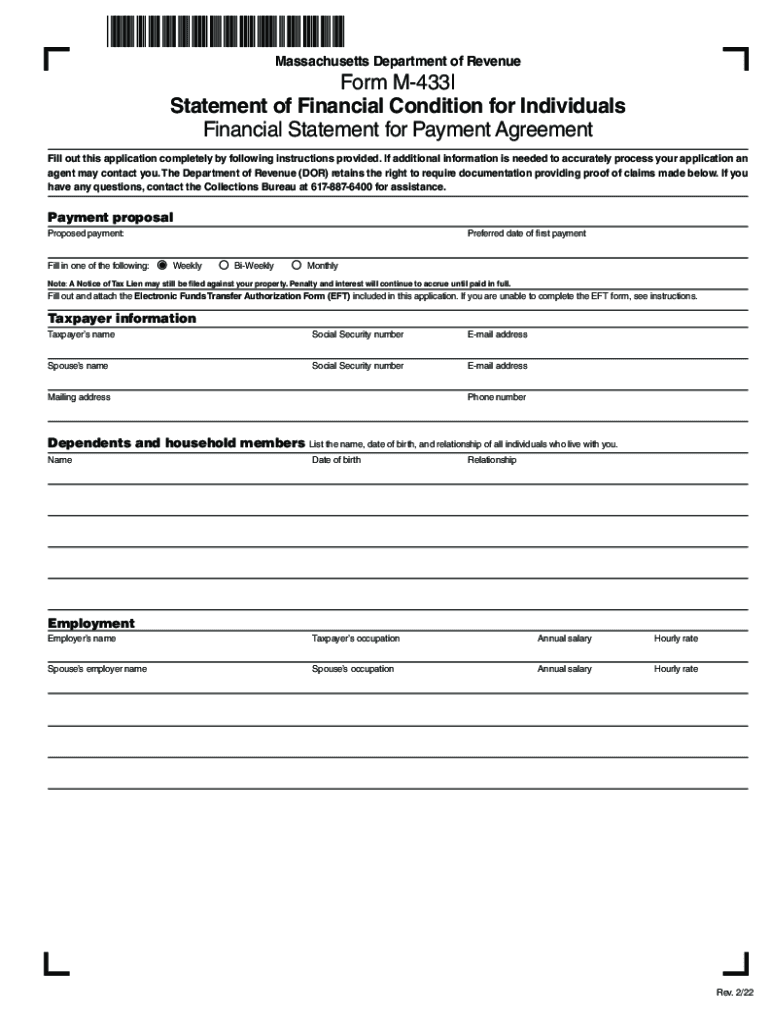 Form 433I Payment Agreement Application Revenue