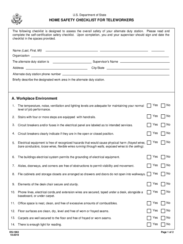 Home Safety Checklist for PDF  Form