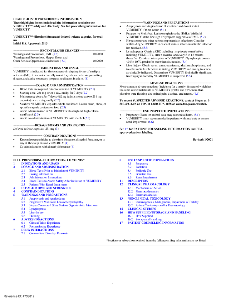 Highlights Prescribing  Form