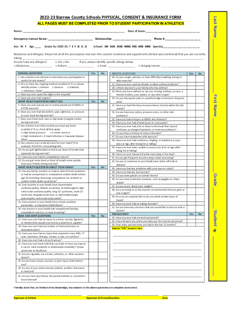 Www Uslegalforms Comform Library510019Physical Form Barrow County Schools Fill and Sign