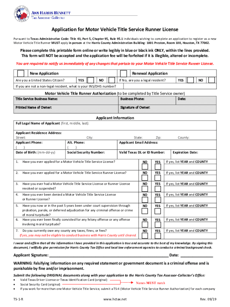  Runner License 2019-2024