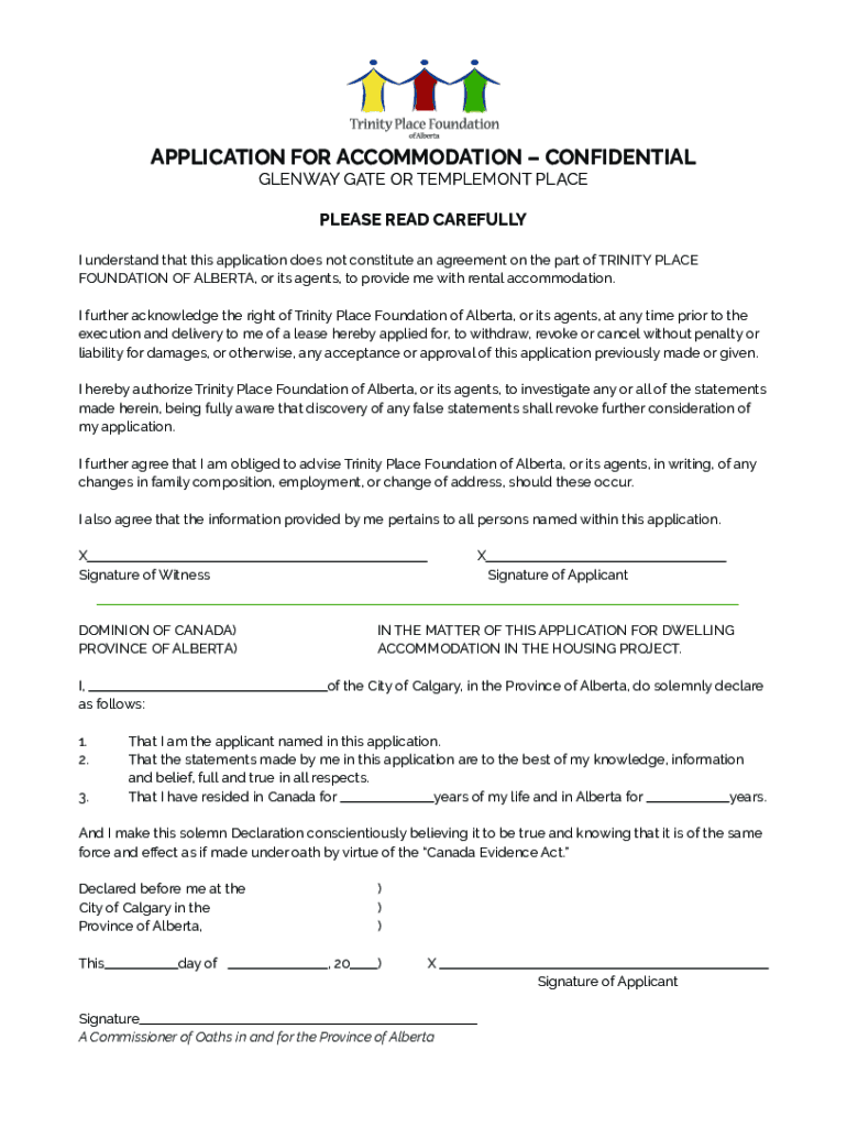 Www Avensseniors Com02Application for AccommodationAPPLICATION for ACCOMMODATION CONFIDENTIAL Last Revised  Form