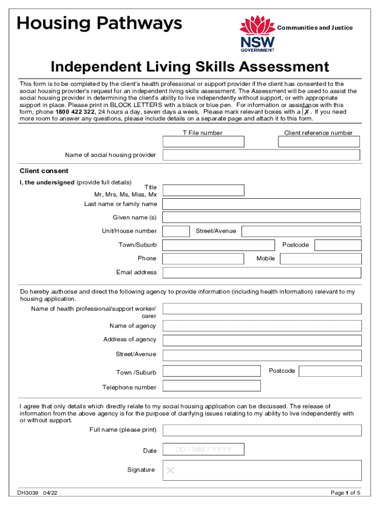 Living Skills Assessment Form