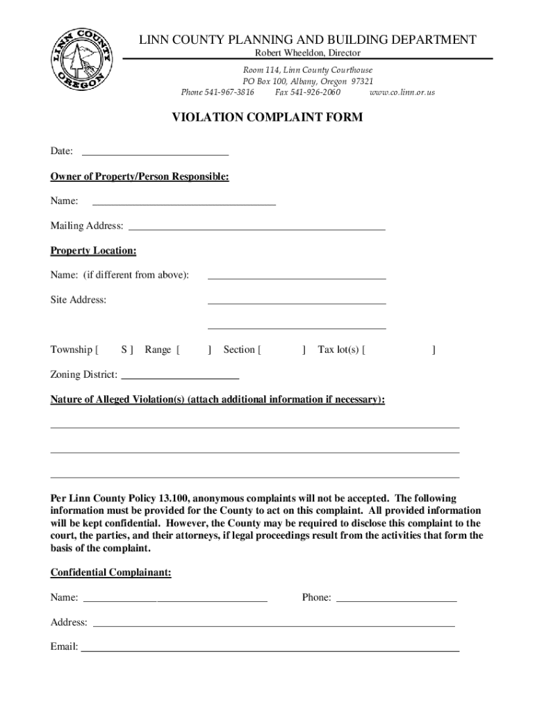 Www Co Linn or UsPDFetcptei20201210LINN COUNTY PLANNING and BUILDING DEPARTMENT  Form