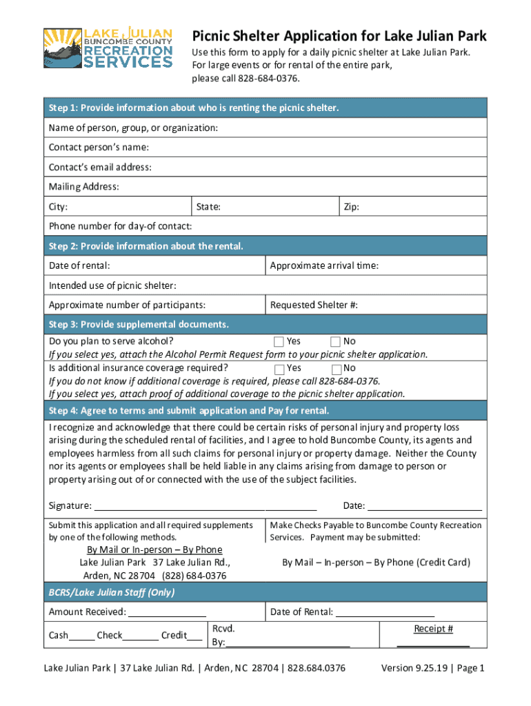  Issaquahwa GovDocumentCenterViewPICNIC SHELTER RENTAL REQUEST APPLICATION Page 1 2019-2024