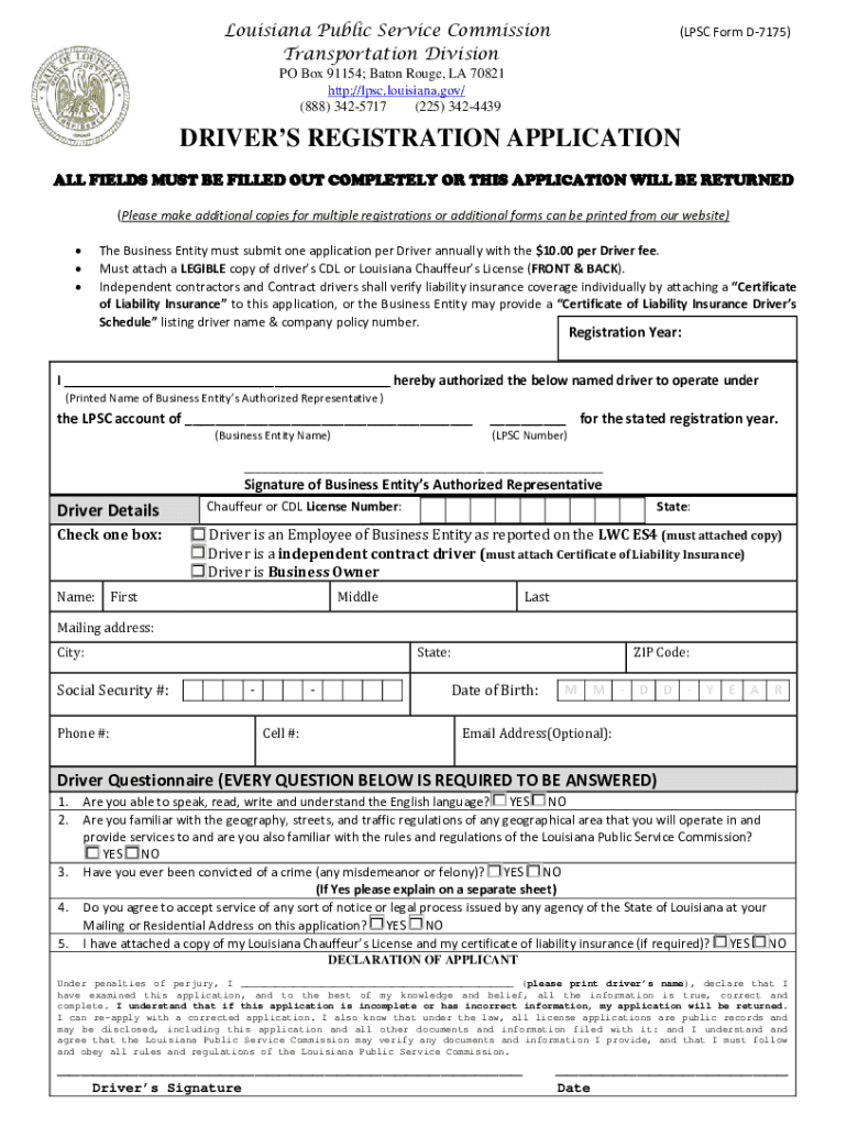  Louisiana Public Service Commission Post Office Bo 2017-2024