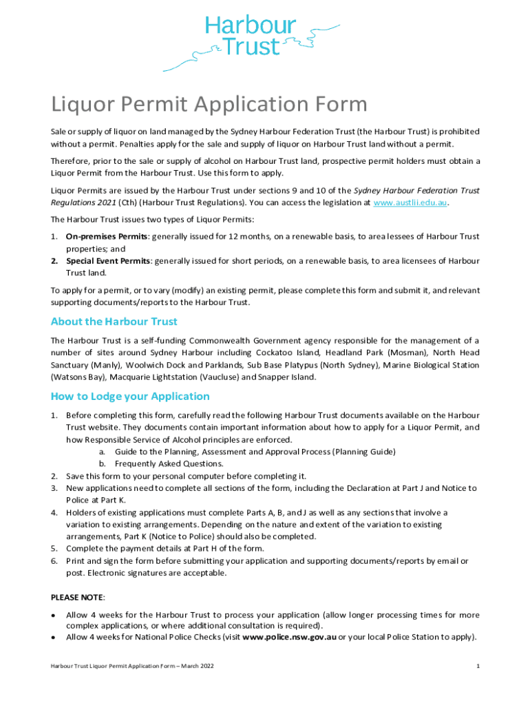 Sydney Harbour Federation Trust  Form