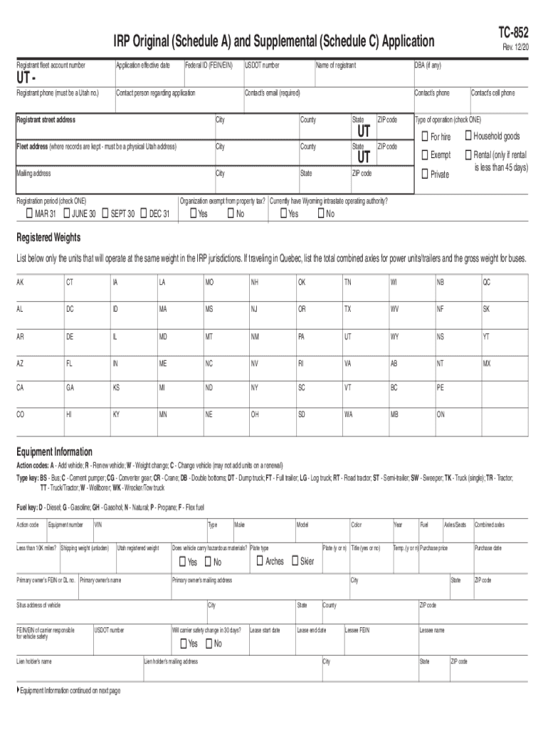 Tc 852  Form