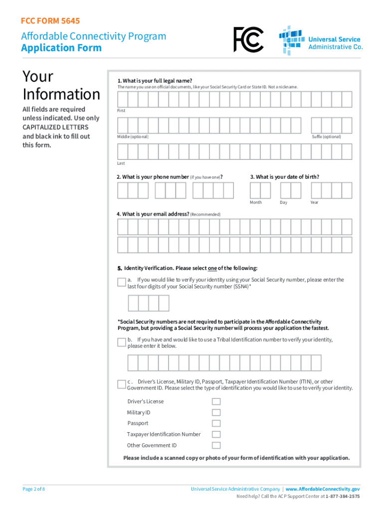  Affordable Connectivity Program Application Form About the ACP 2023-2024