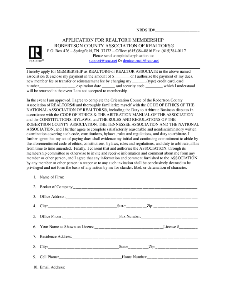 Www Rcar NetRobertson County Association of RealtorsOur Honesty Our  Form