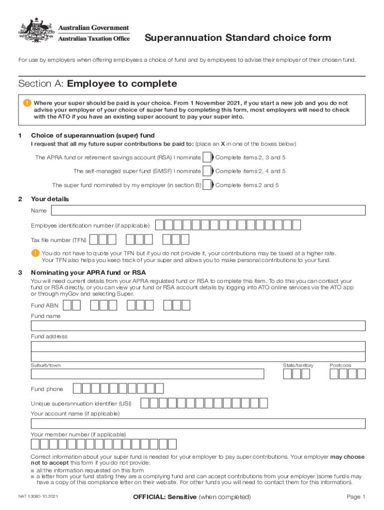 Www Uslegalforms Comform Library202890Superannuation Standard Choice Form US Legal Forms
