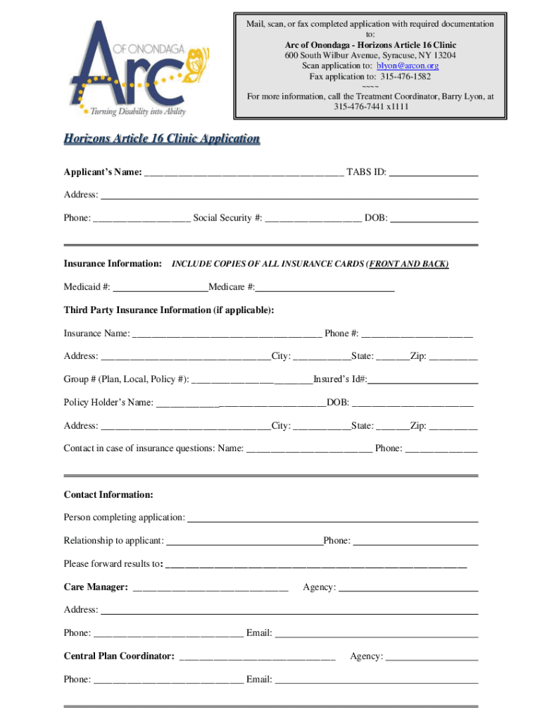 New York Application  Form