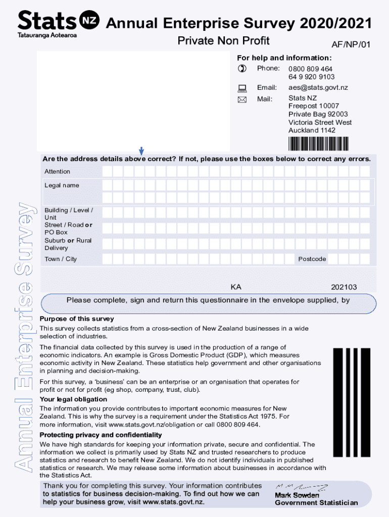 New Zealand Non Profit  Form