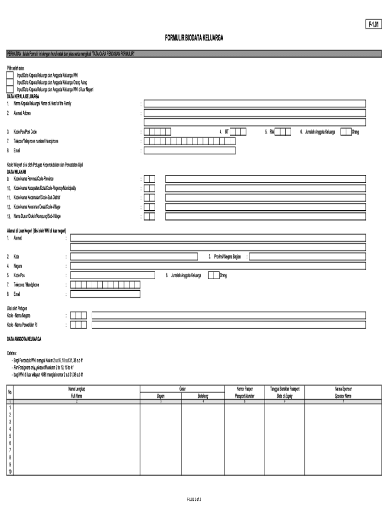 F 1 01 Formulir