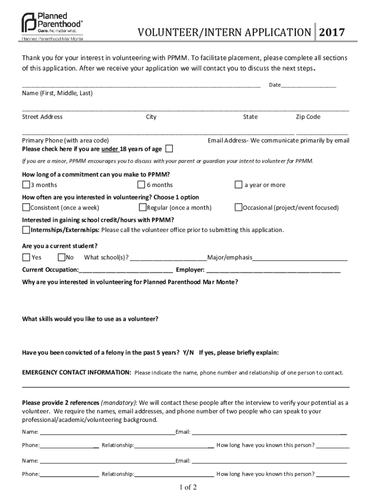 Templatearchive Comvolunteer Application30 Printable Volunteer Application Templates  Form