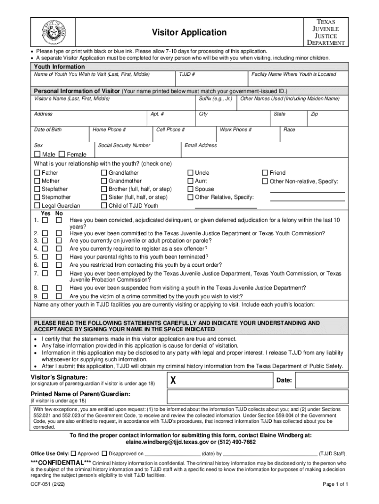  CCF 051, Visitor Application, February Version 2022-2024