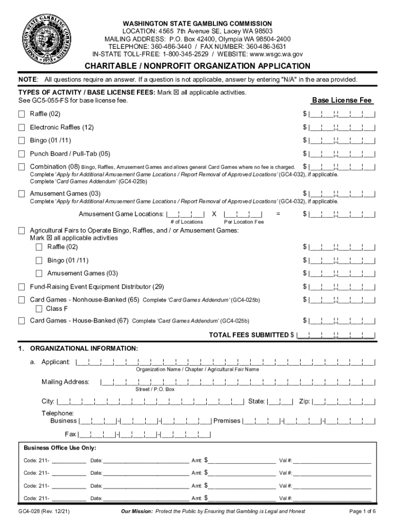 APPLICATION PACKET for CHARITABLE NONPROFIT ORGANIZATIONS FUND  Form