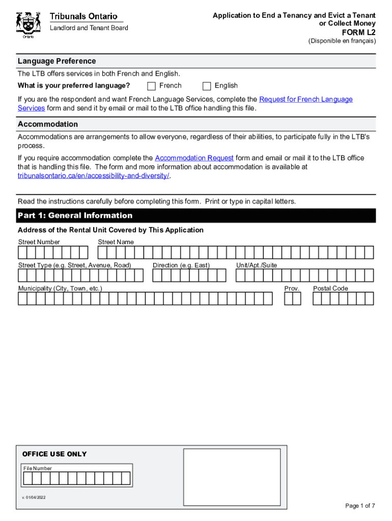 Ontario End Tenancy Evict  Form